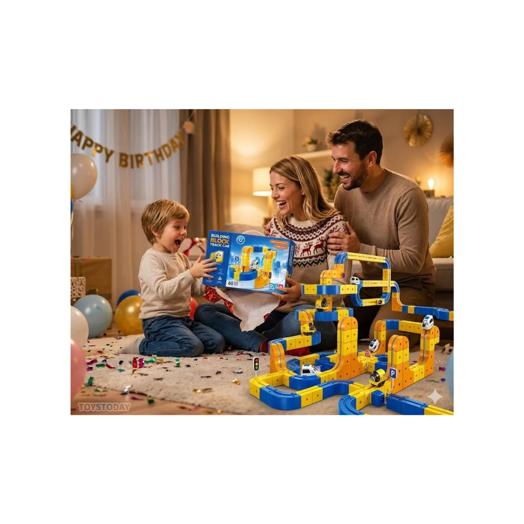 Magnetic Building Blocks Track DIY Car Set 130pcs