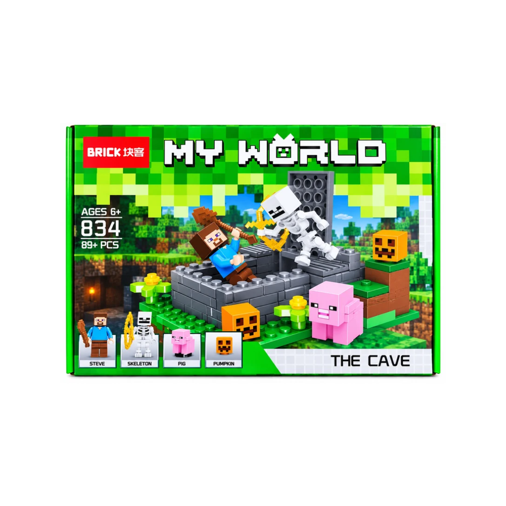 My World 834 The Cave Building Blocks Set 89+ Pcs for Kids 6+