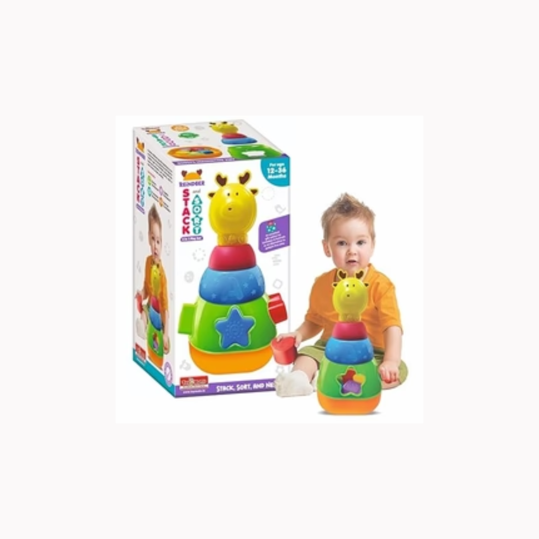 ToyMate Reindeer Stack-N-Sort 2 In 1 Play Set