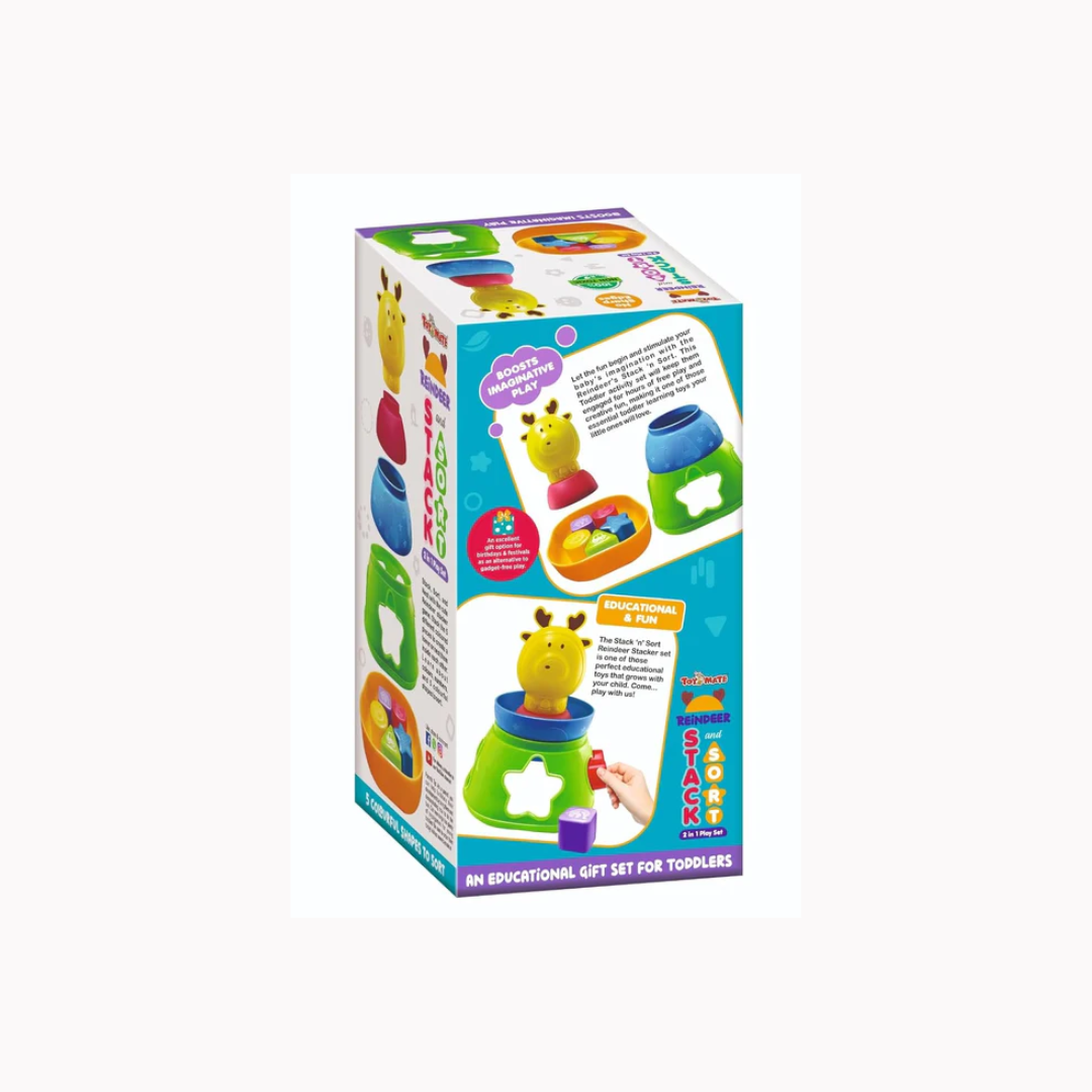 ToyMate Reindeer Stack-N-Sort 2 In 1 Play Set