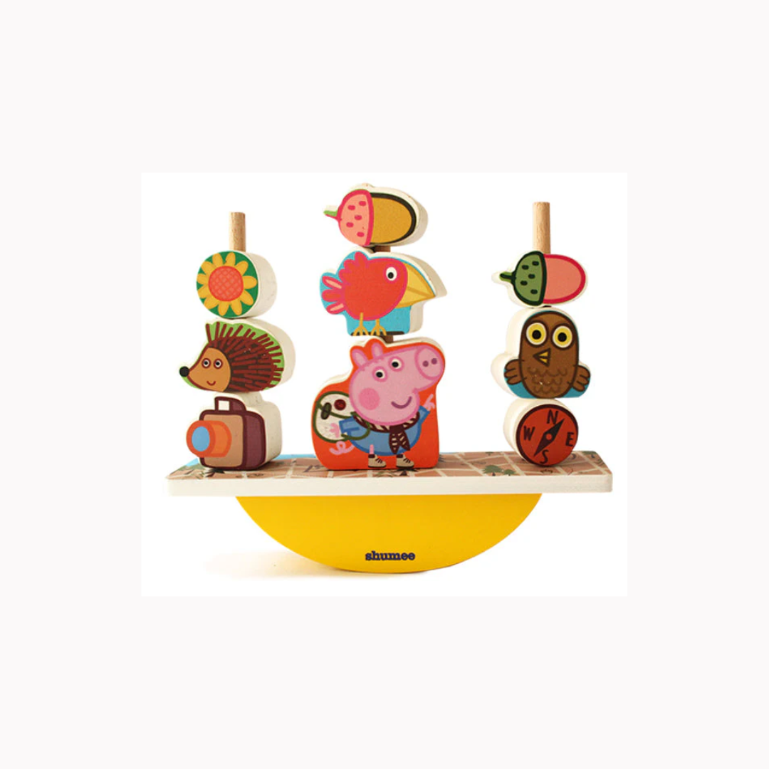 Shumee Peppa Pig Wooden Blocks Balancing Game - (3 Years+)