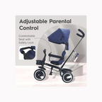 R For Rabbit Tiny Toes T30 Ace Tricycle For Kids With Adjustable Parental Control Denim Blue
