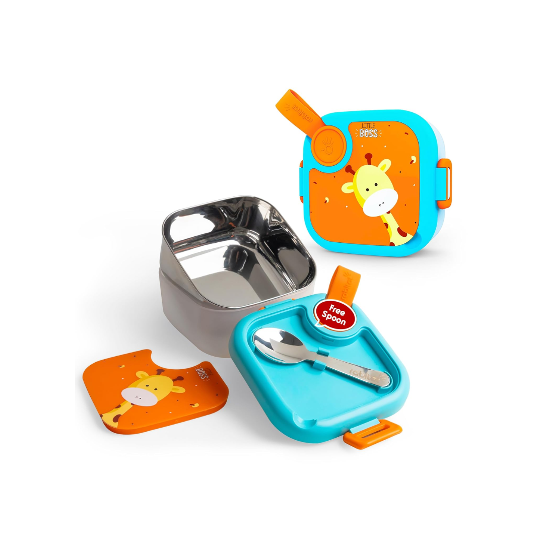 Rabitat Lunchmate Mini Stainless Steel Lunch Box With Spoon - 500 ML Little Boss