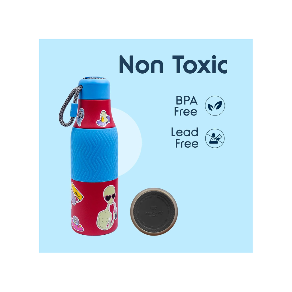 Rabitat ZAPPY Personalized Insulated Water Bottle for School Kids Red Martian 700ml