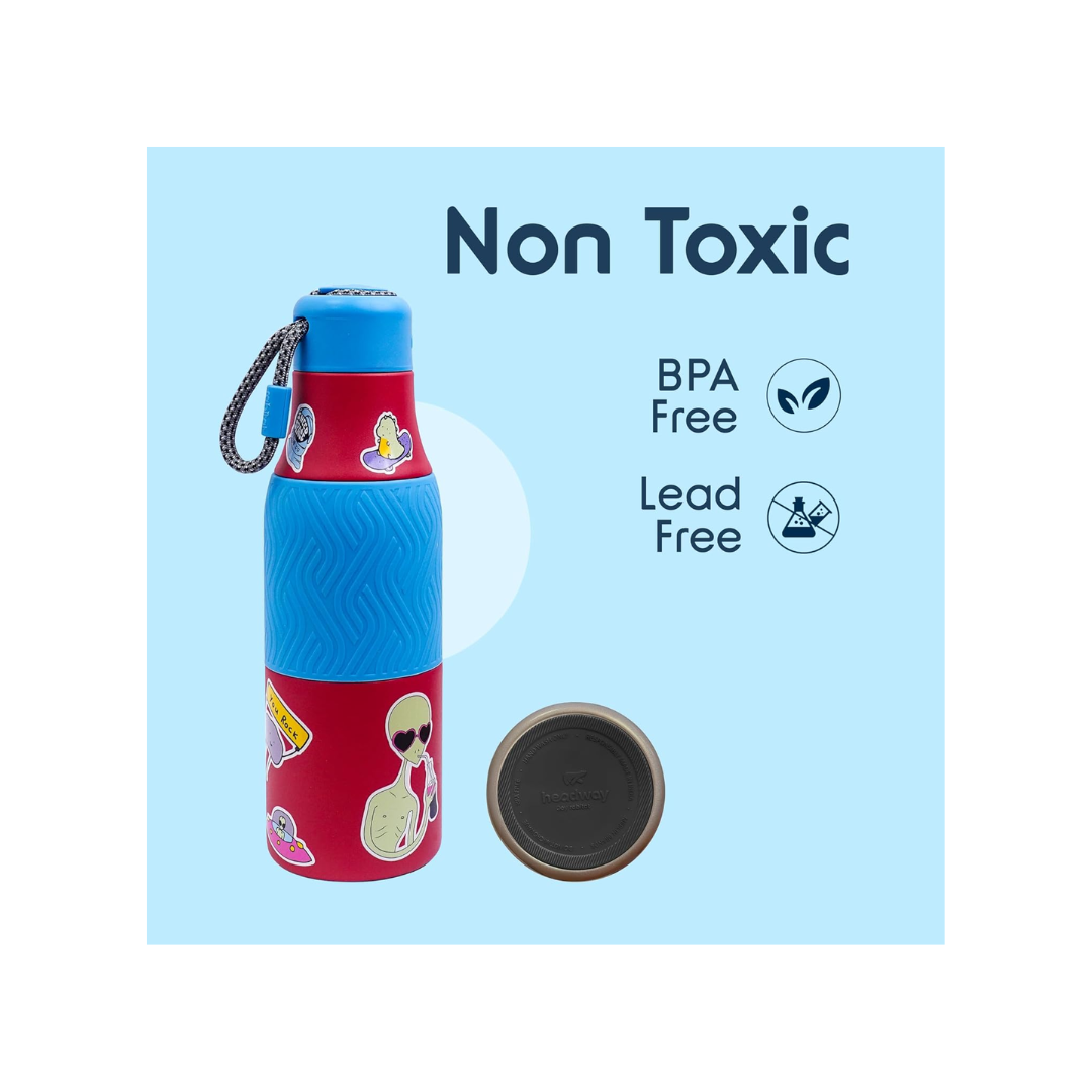 Rabitat ZAPPY Personalized Insulated Water Bottle for School Kids Red Martian 700ml