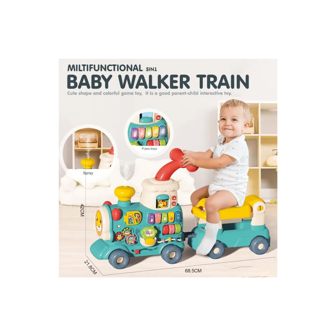 Rainbow Toys Multifunctional -5 in 1 Baby Walker Train Toy with Musical Activity Assorted Color
