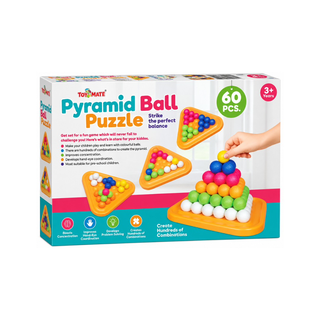 Toymate Pyramid Ball Puzzle â€“ 60 PCS Brain-Boosting Game
