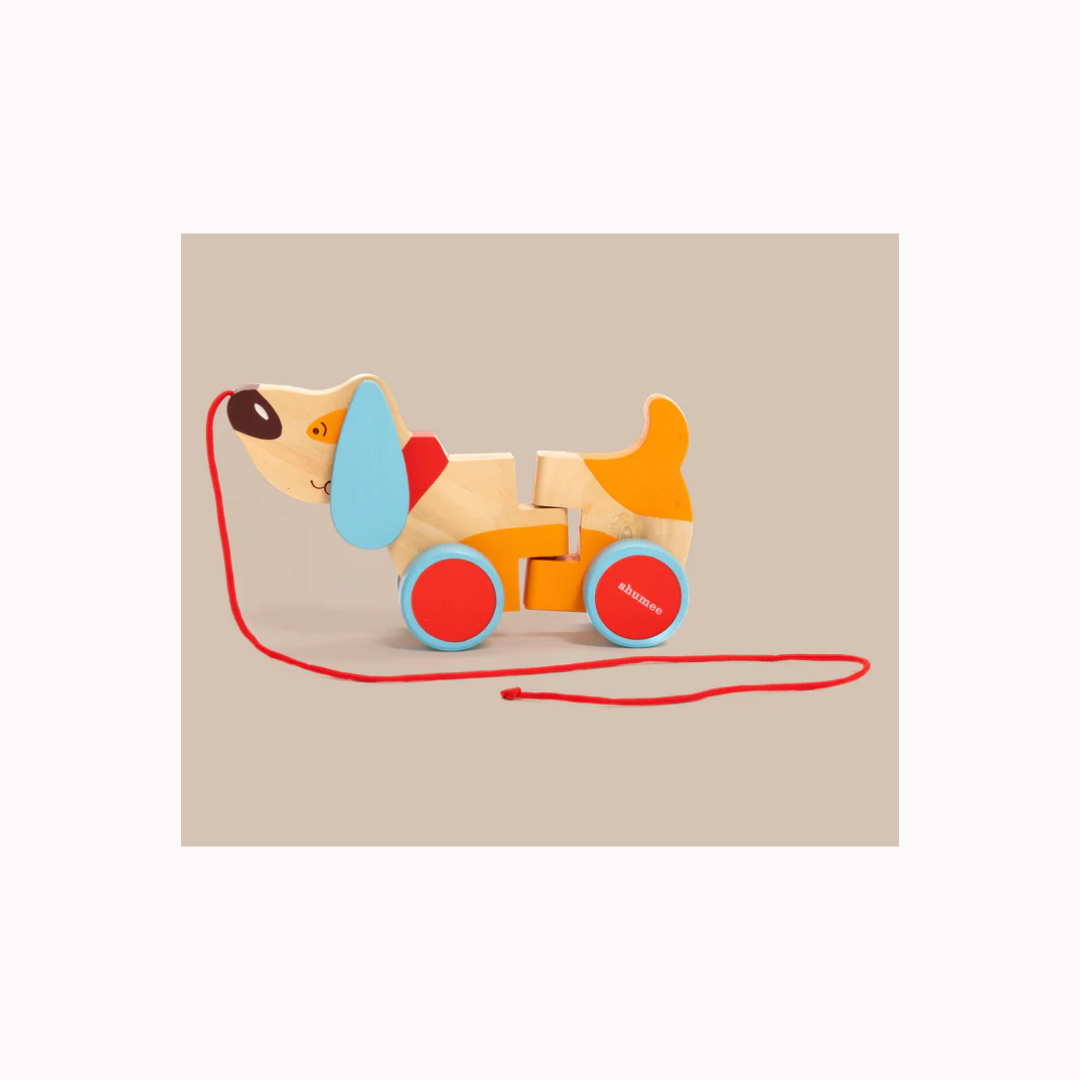 Shumee Wooden Dog Pull Along Toy - Bruno (1 Years+)
