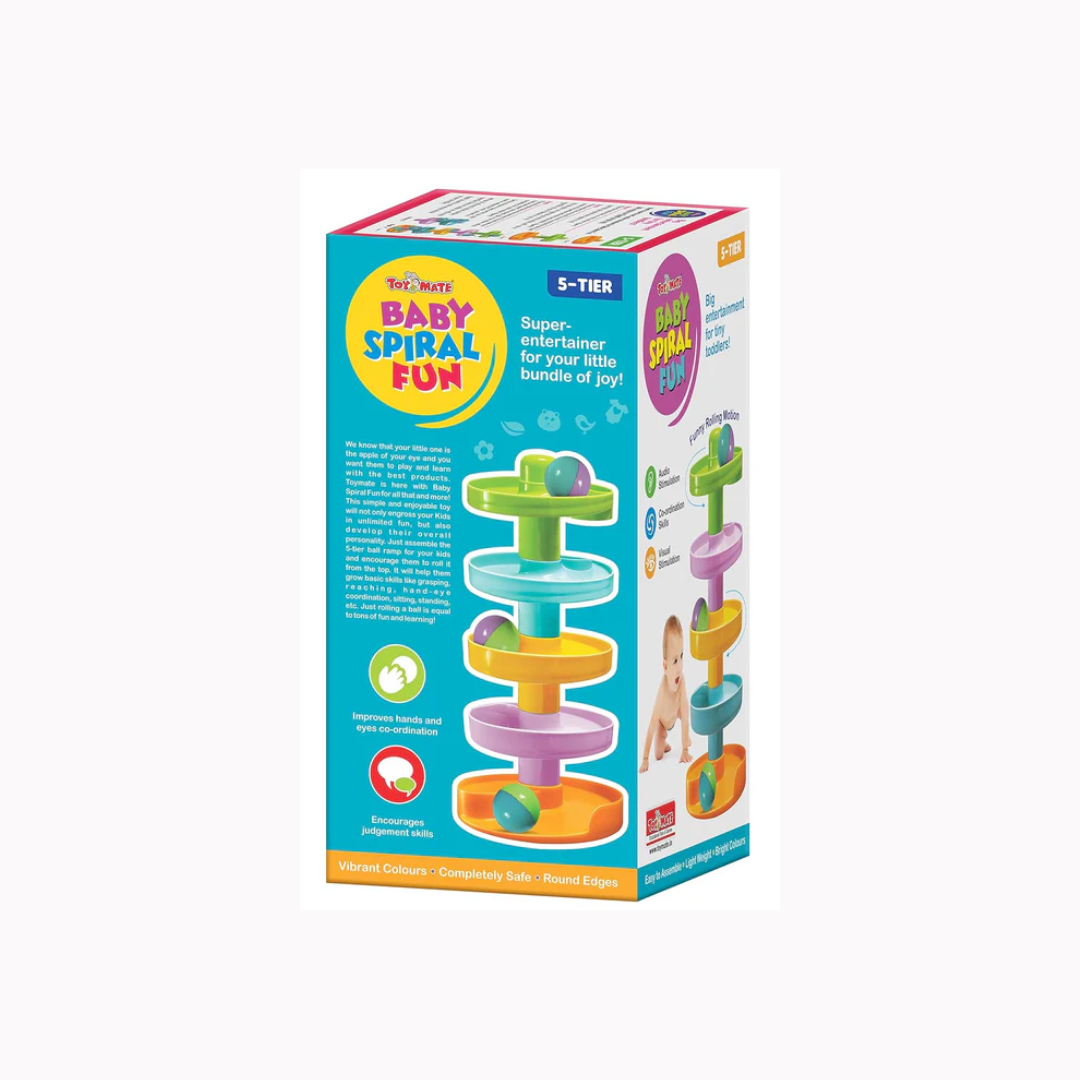 Toymate Baby Spiral Fun-A Roll Ball Toy With 6 Layer Ball Drop Tower Run With Roll Swirling Ramps