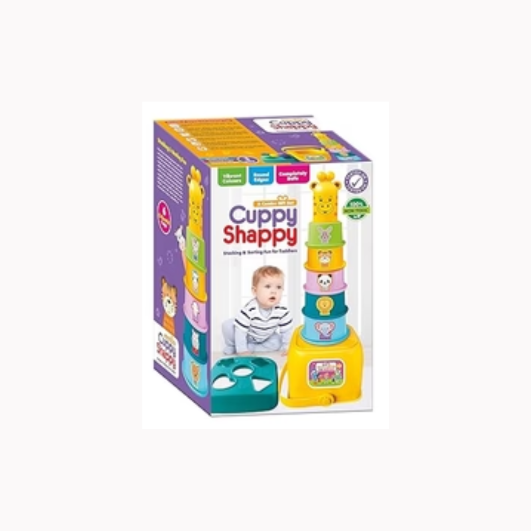 Toymate Cuppy Shappy- All in 1 Sorting Stacking Nesting Cups Shapes&Color Toy