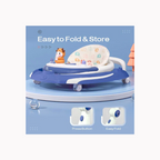 R for Rabbit Little Feet Plus Baby Walker - Detachable Toy Bar With Music & Light Blue White