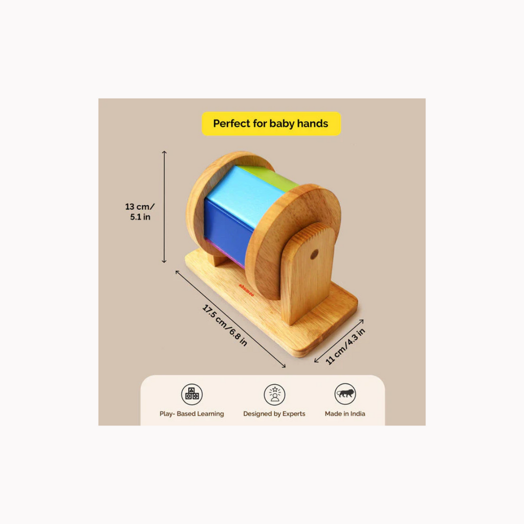 Shumee Wooden Montessori Rainbow Hand Spinner Toy (6+ months)