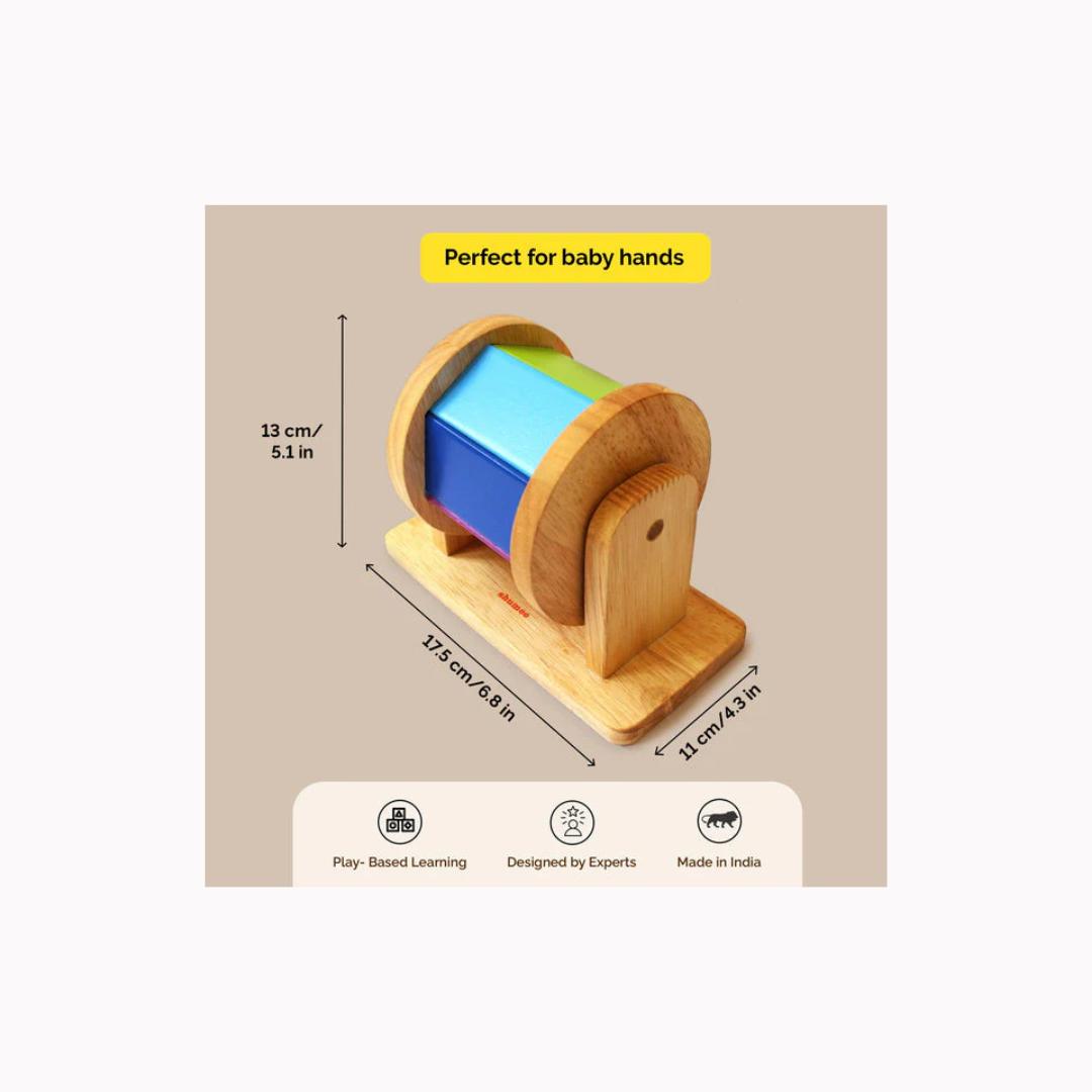 Shumee Wooden Montessori Rainbow Hand Spinner Toy (6+ months)