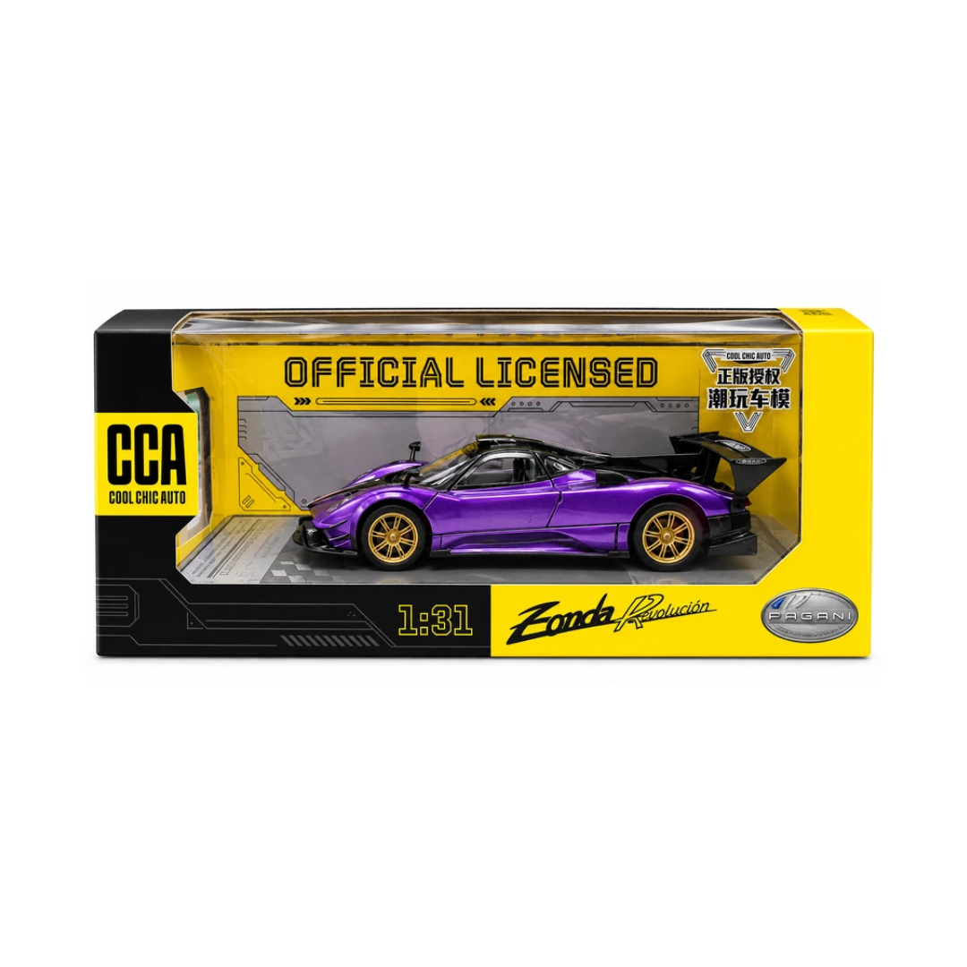 CCA Pagani Zonda Revolucion 1:31 Die-Cast Model Car – Purple