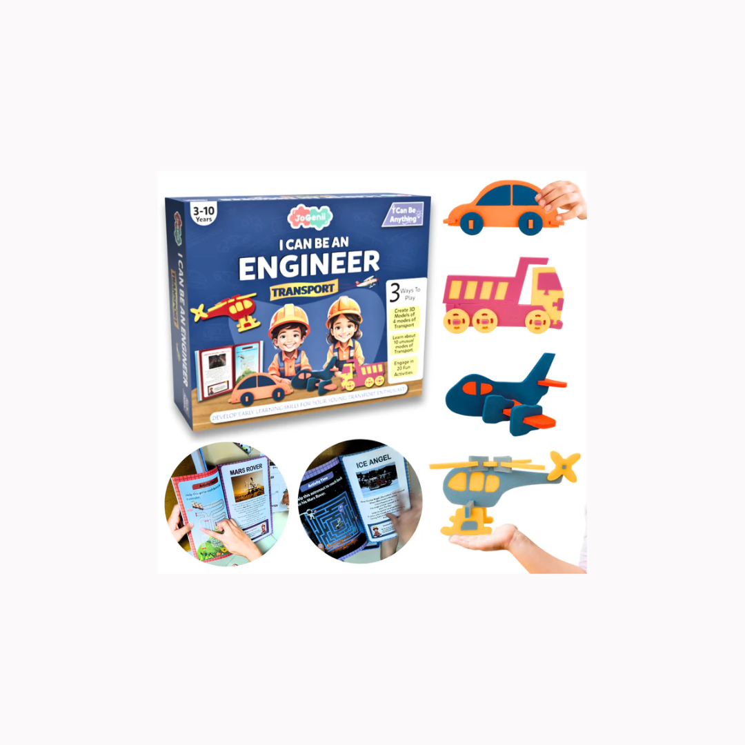 JoGenii I Can Be a Transport Engineer – 3D Foam Model Kit – Educational Miniature Models Kit with Knowledge Book,