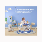 R for Rabbit Little Feet Plus Baby Walker - Detachable Toy Bar With Music & Light Blue White