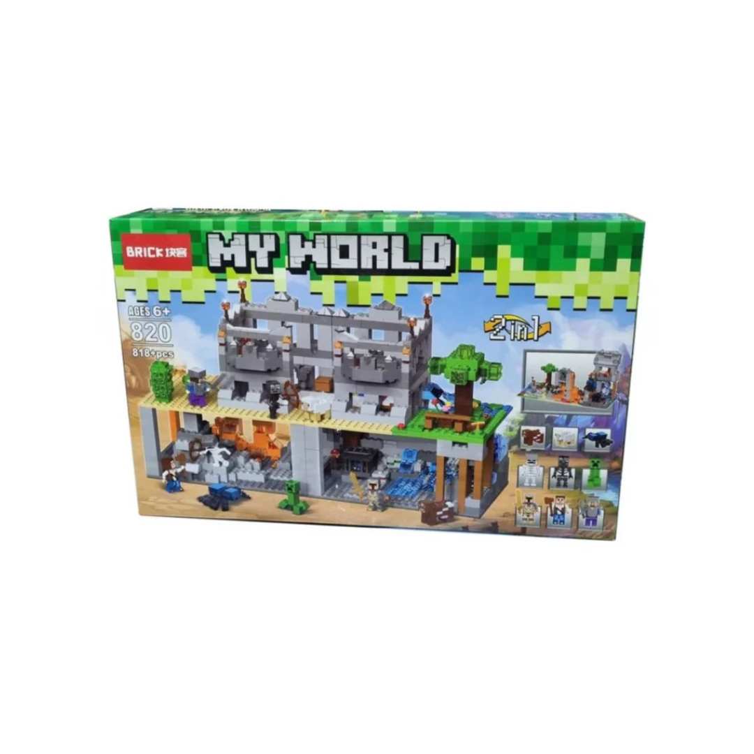 Brick My World 2 In 1 Minecraft 818+ Pcs Blocks – Rainbow Toys