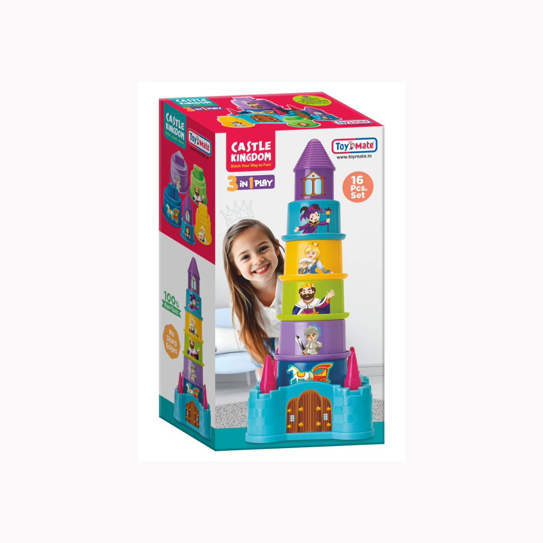 Toymate Castle Kingdom Stacking Toy Multicolor - 16 Pieces