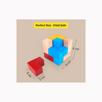 Shumee Colourful Wooden Puzzle Cube With 9 L-Shaped Blocks (4+ Years)