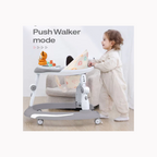 R for Rabbit Little Feet Plus Baby Walker - Detachable Toy Bar With Music & Light Grey White