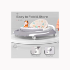 R for Rabbit Little Feet Plus Baby Walker - Detachable Toy Bar With Music & Light Grey White