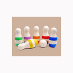 Shumee Mini Stripes Bowling Pins Set || 6 Pins, 1 Ball  (2 Years+)