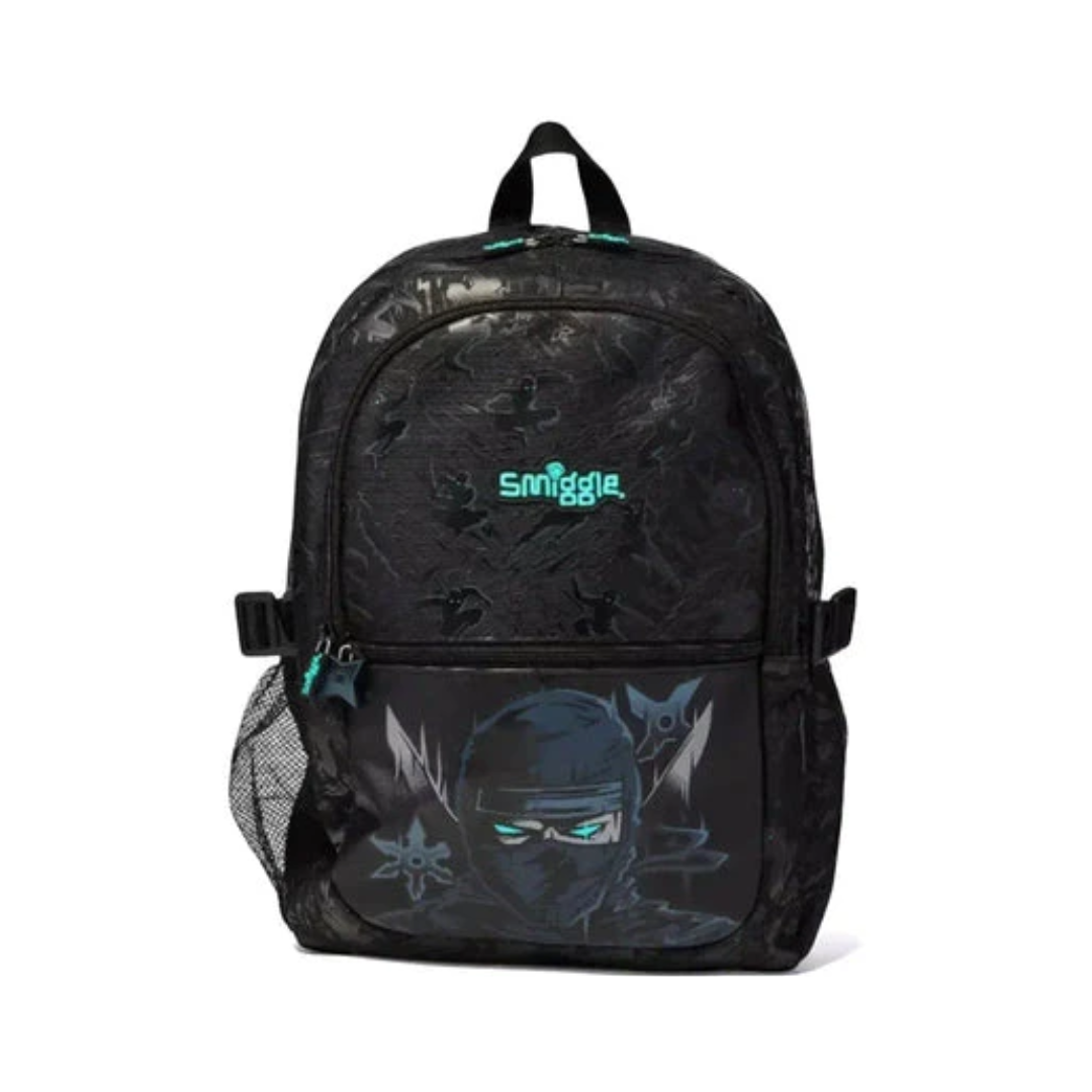 Smiggle Classic Attach Backpack – 16 Inch Ninja-Themed School Bag with Multiple Compartments