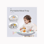R for Rabbit Little Feet Plus Baby Walker - Detachable Toy Bar With Music & Light Grey White