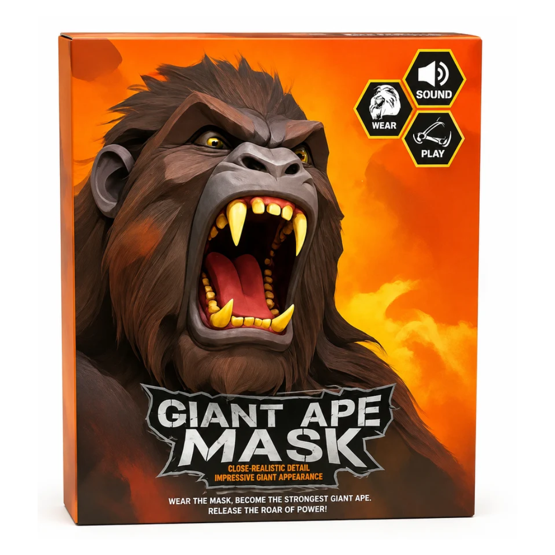 Giant Ape Gorilla Mask with Sound – Wearable Interactive Role Play Mask for Kids