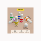 Shumee Mini Stripes Bowling Pins Set || 6 Pins, 1 Ball  (2 Years+)