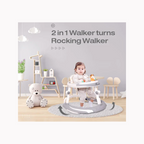 R for Rabbit Little Feet Plus Baby Walker - Detachable Toy Bar With Music & Light Grey White