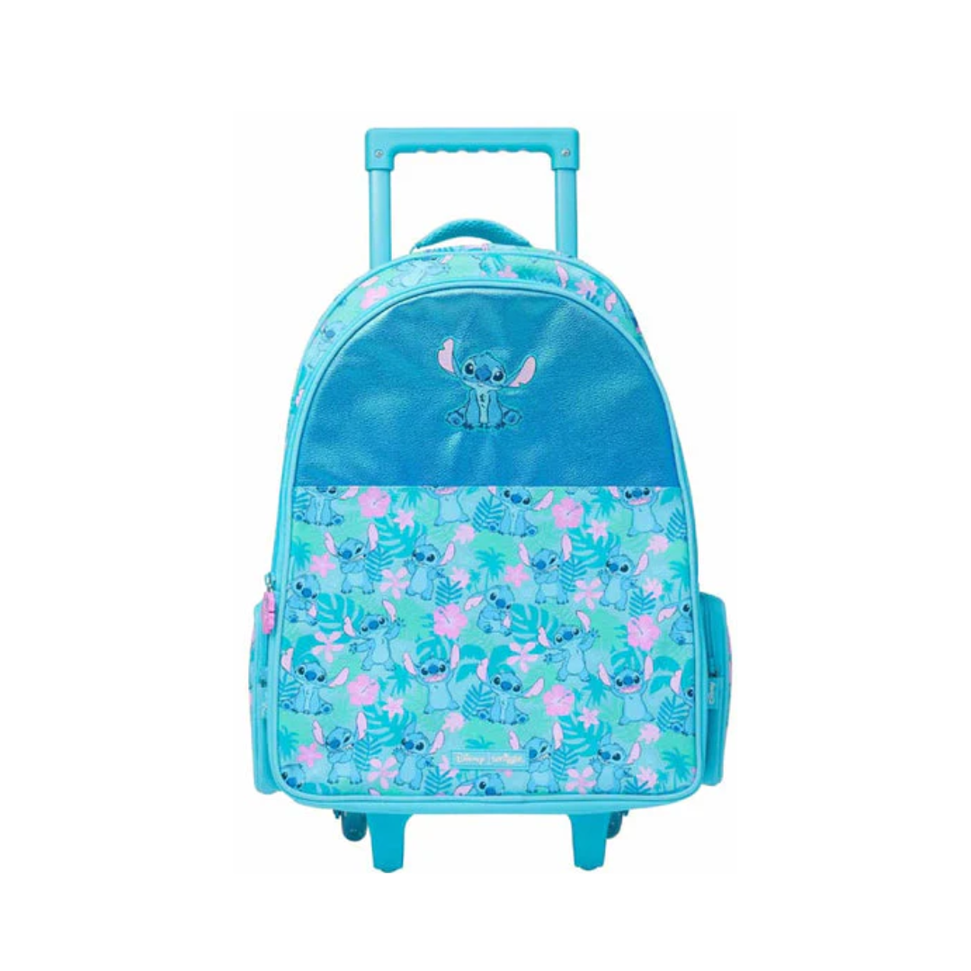 Smiggle Stitch 18-Inch Trolley Backpack for Kids – Colorful Disney Stitch School Bag
