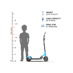 EMotorad Lil E Junior Electric Kick Scooter Foldable Aluminum Alloy Frame Sporty Blue