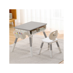 R for Rabbit Little Genius Woodland Kids Study Table Grey