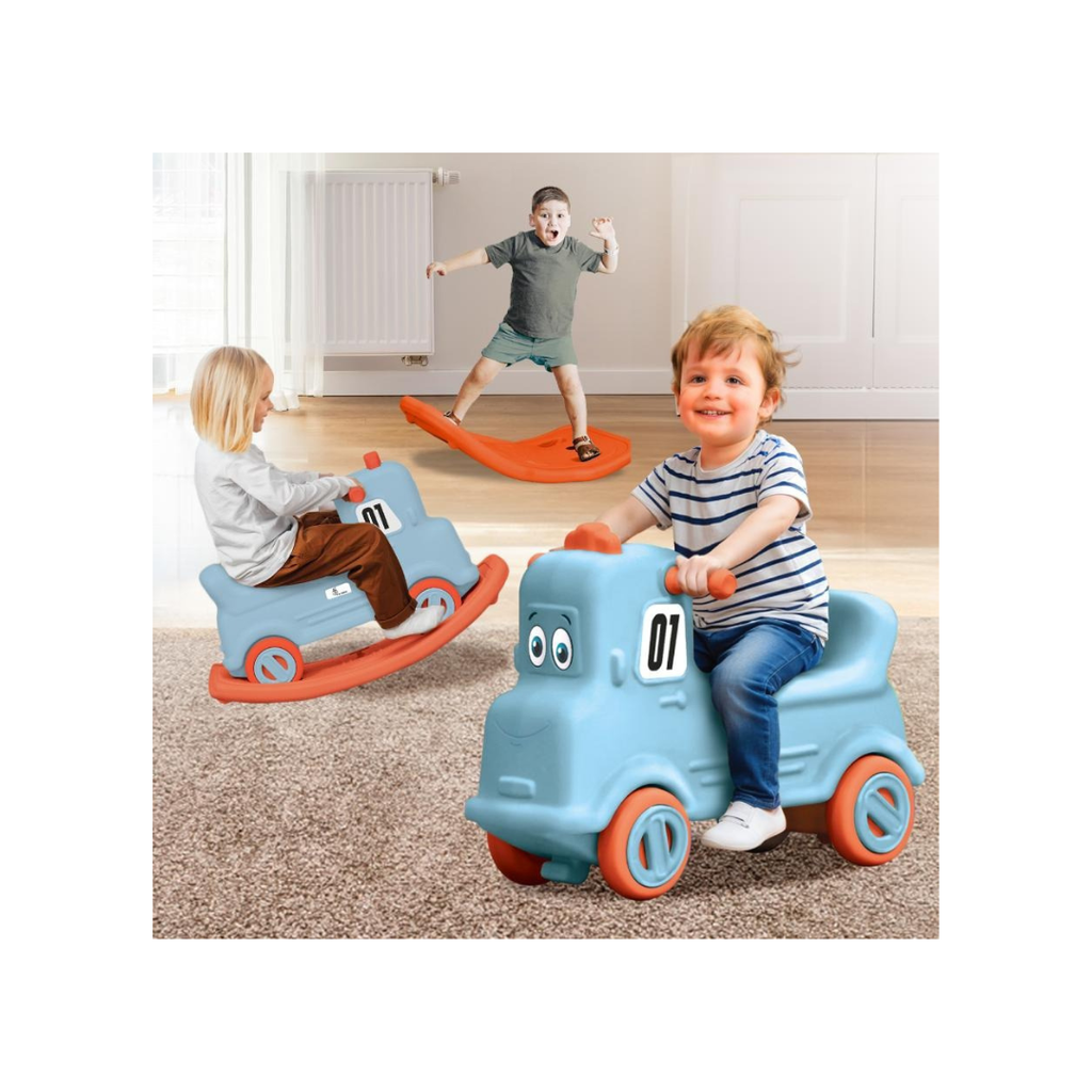 R For Rabbit Rock N Ride 3-in-1 Balance Board, Ride On & Rocker Blue Orange