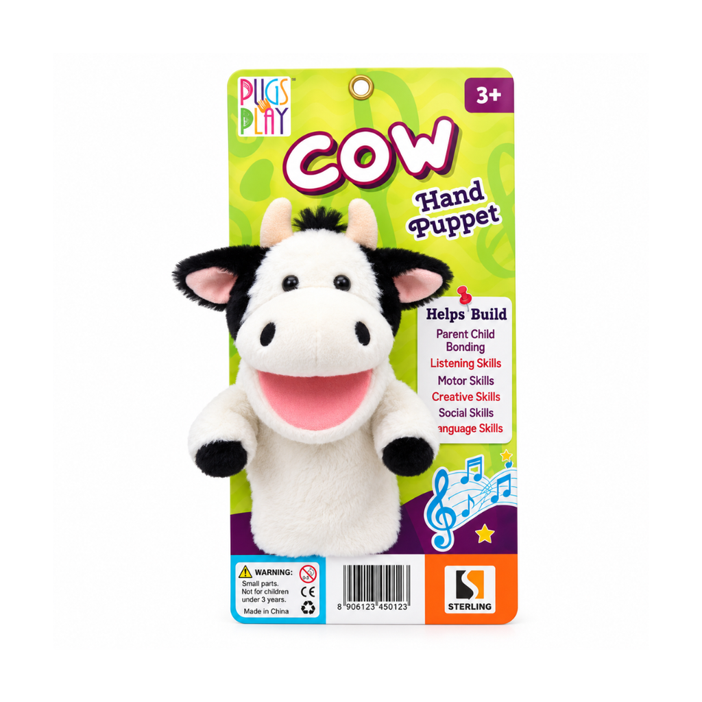 Pugs At Play Cow Talking Hand Puppet