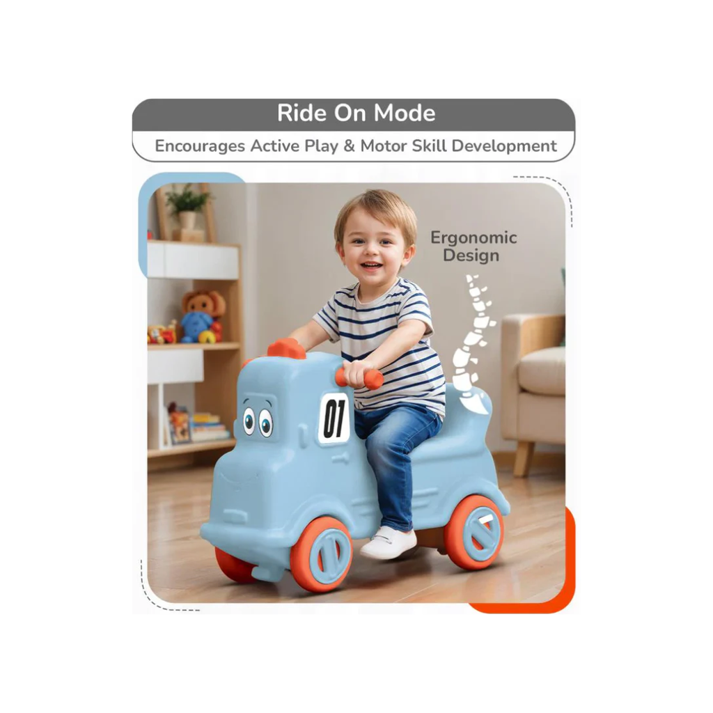 R For Rabbit Rock N Ride 3-in-1 Balance Board, Ride On & Rocker Blue Orange
