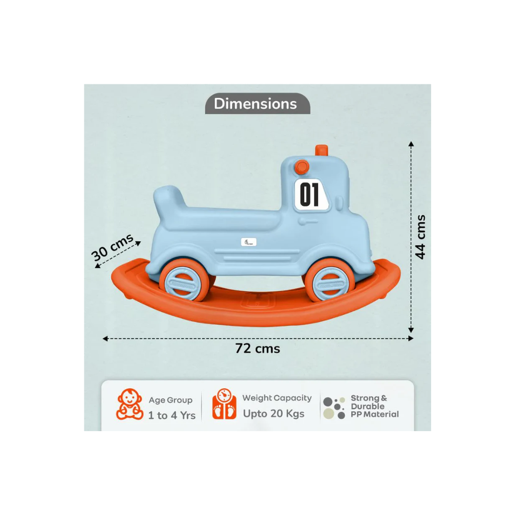 R For Rabbit Rock N Ride 3-in-1 Balance Board, Ride On & Rocker Blue Orange