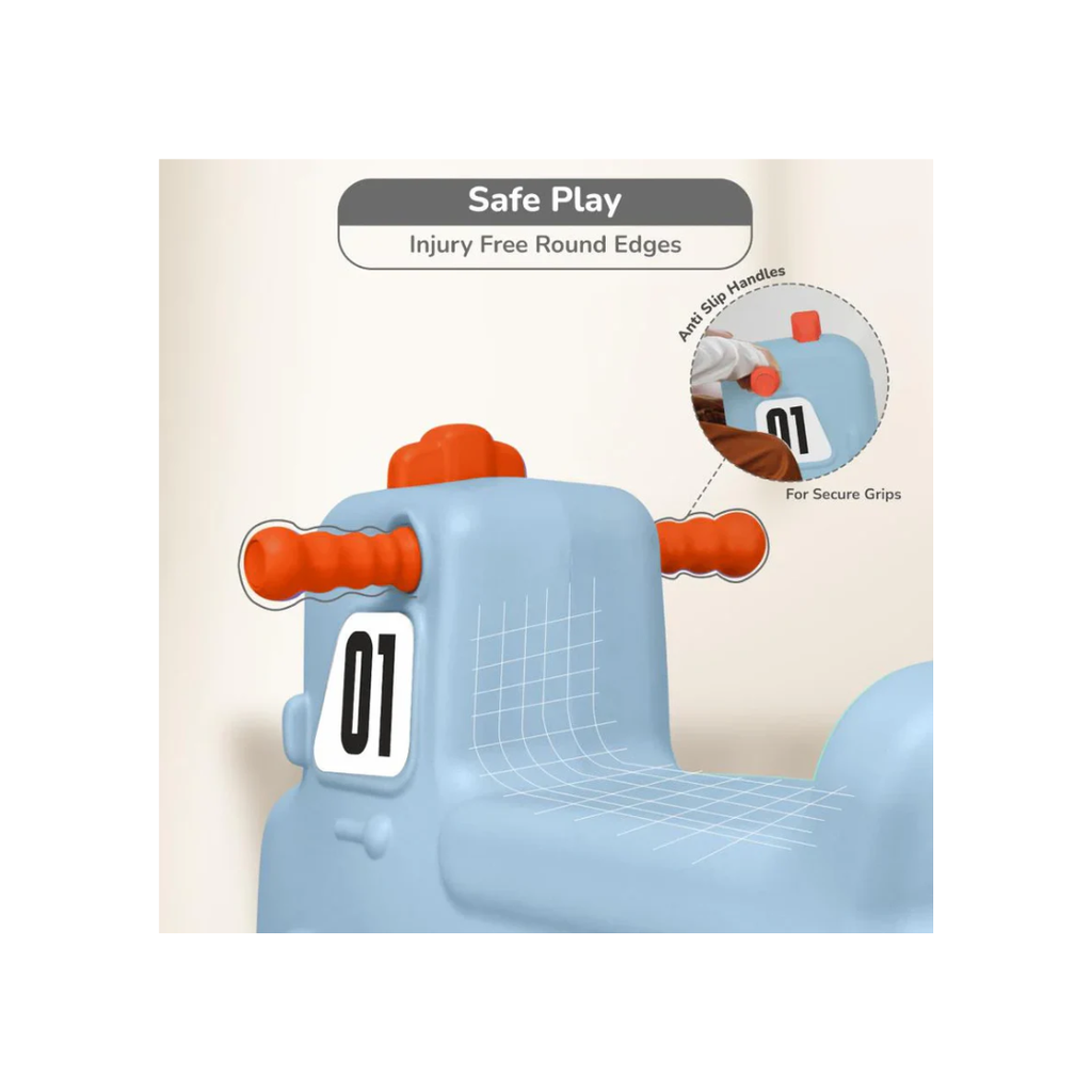 R For Rabbit Rock N Ride 3-in-1 Balance Board, Ride On & Rocker Blue Orange