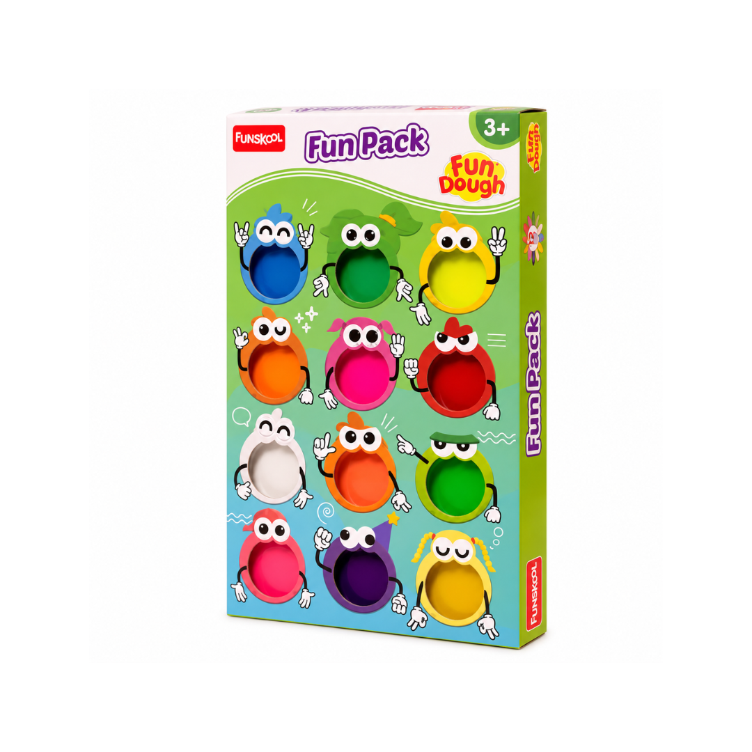 Funskool Fun Pack,12 Tubs of Dough,25Gms Each Multicolour