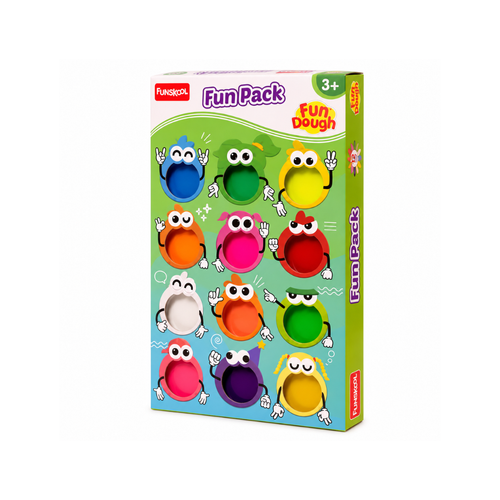 Funskool Fun Pack,12 Tubs of Dough,25Gms Each Multicolour