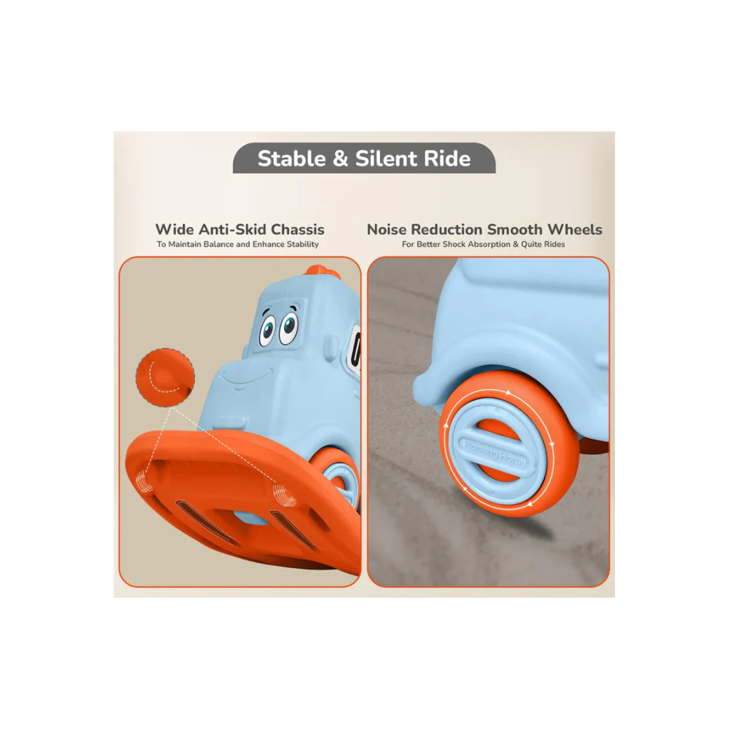 R For Rabbit Rock N Ride 3-in-1 Balance Board, Ride On & Rocker Blue Orange