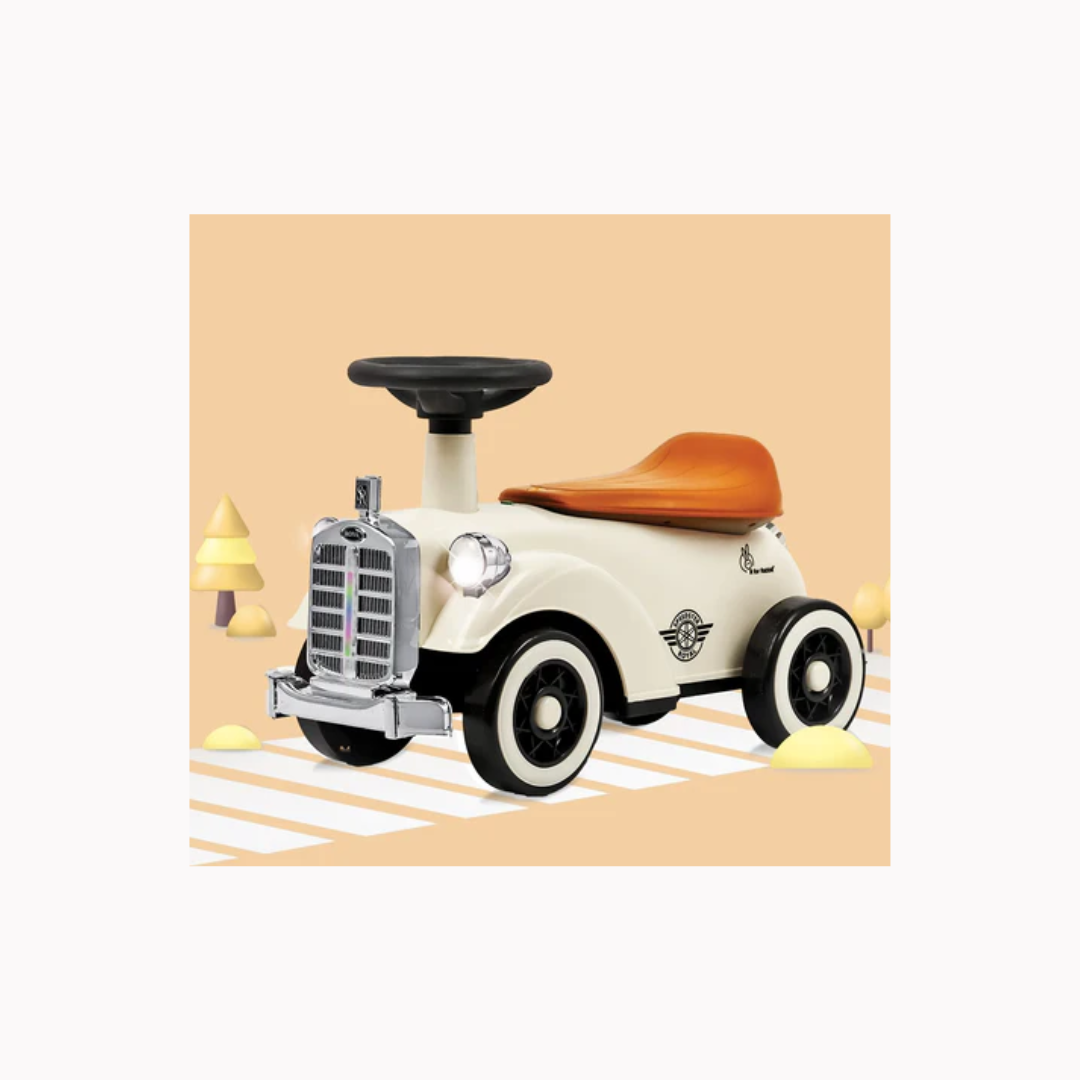 R for Rabbit Speedster Royal Ride on Car For Kids Cream Brown