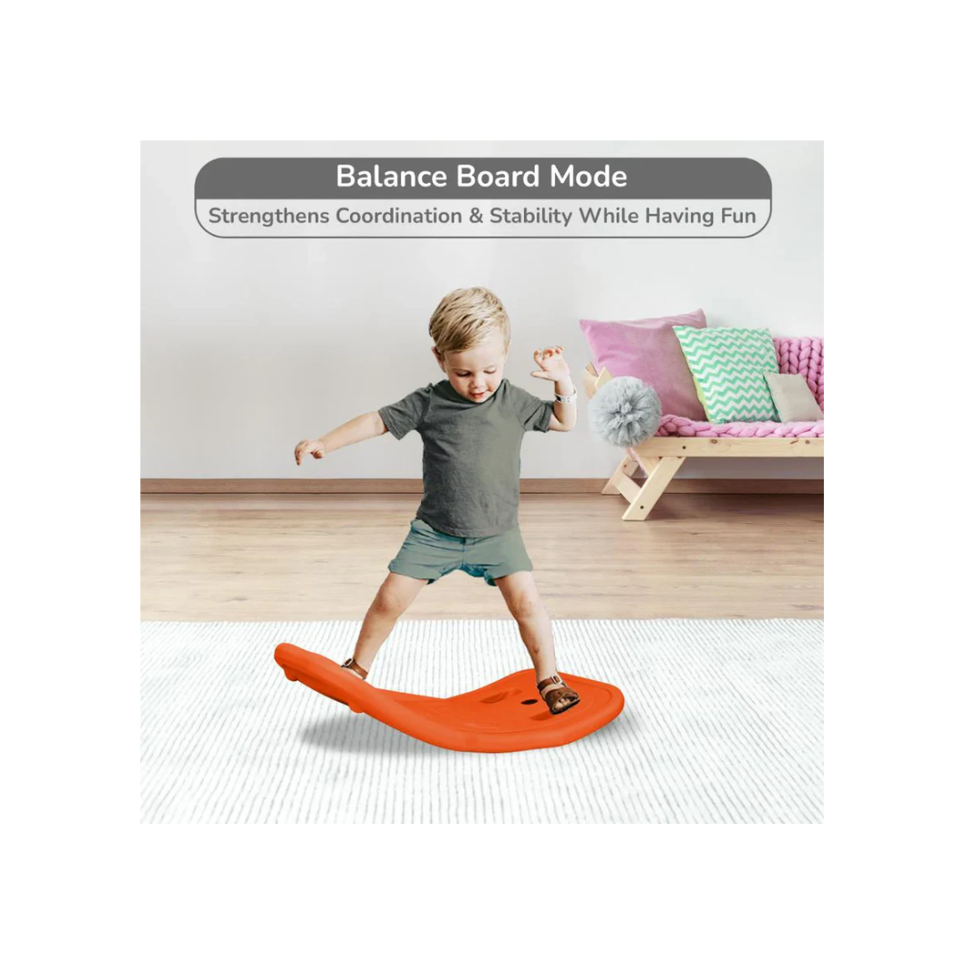 R For Rabbit Rock N Ride 3-in-1 Balance Board, Ride On & Rocker Blue Orange