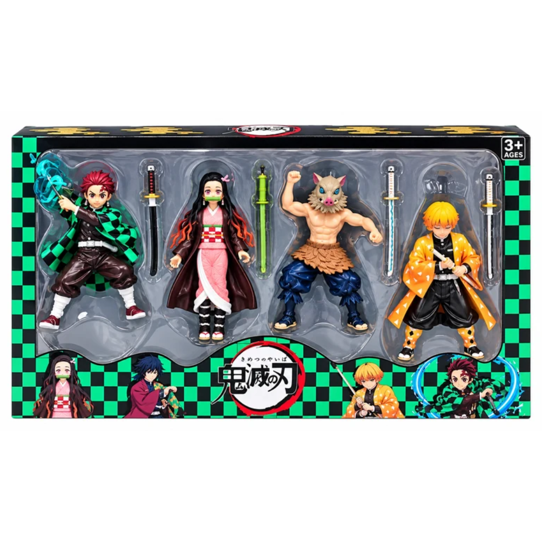 Demon Slayer 4-Piece Anime Character Action Figure Set