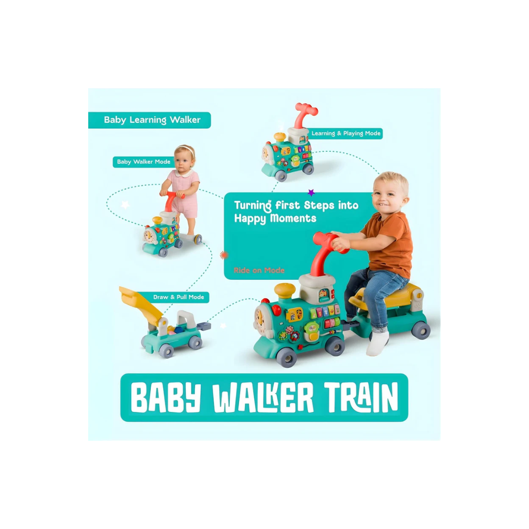 Rainbow Toys Multifunctional -5 in 1 Baby Walker Train Toy with Musical Activity Assorted Color