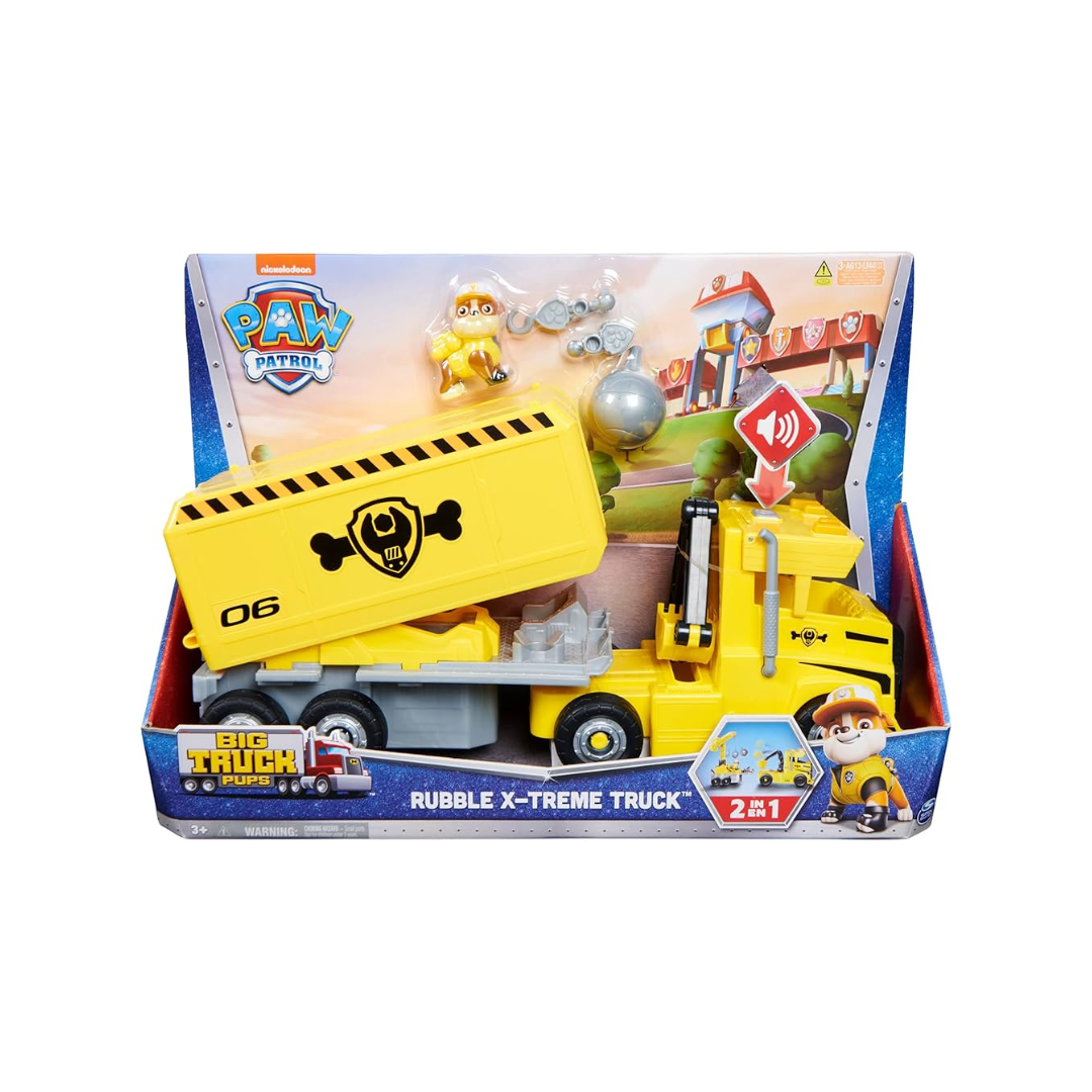 Win Magic Paw Patrol Rubble Big Rig Vehicle with Collectible Action Figure