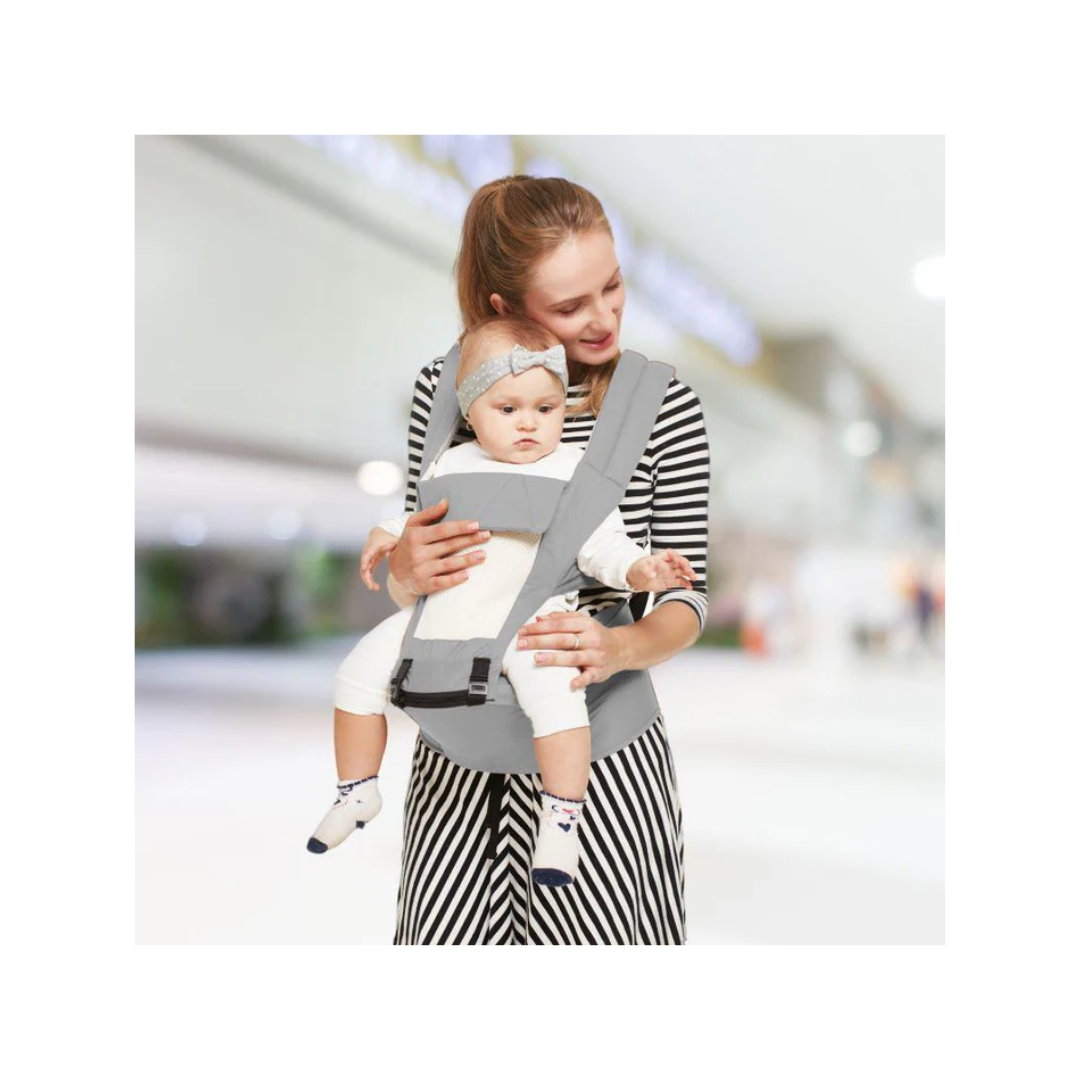 R For Rabbit Upsy Daisy Baby Carrier - 4 In 1 Carry Position, 100% Cotton Fabric Grey Cream