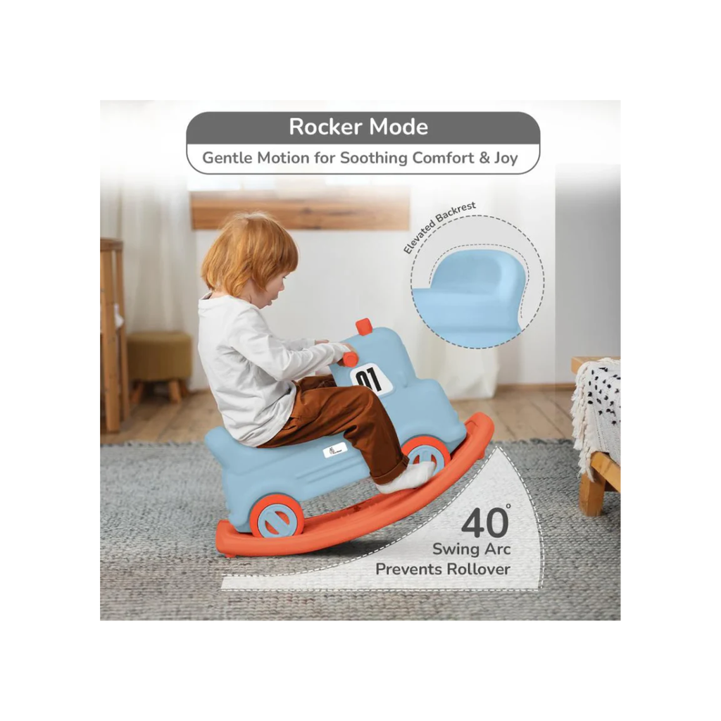 R For Rabbit Rock N Ride 3-in-1 Balance Board, Ride On & Rocker Blue Orange