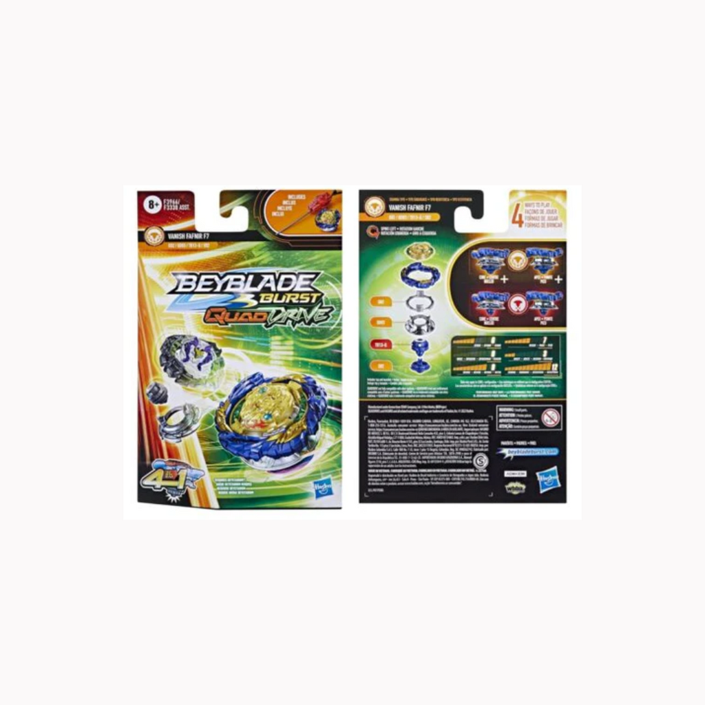Hasbro Beyblade Burst Quaddrive Vanish Fafnir F7 | Battling Game Top Toy with Launcher